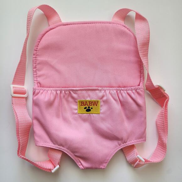 Build A Bear BABW Backpacks 2 Zoorrific Yellow Drawstring 1 Pink Plush Carrier - Picture 8 of 10